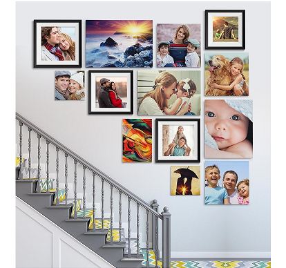 Staircase framed photo prints decoration ideas