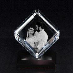 Personalised 3D Crystal Cube for New Year Sale New Zealand