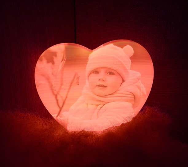 Heart Shape Photo Moon Lamp