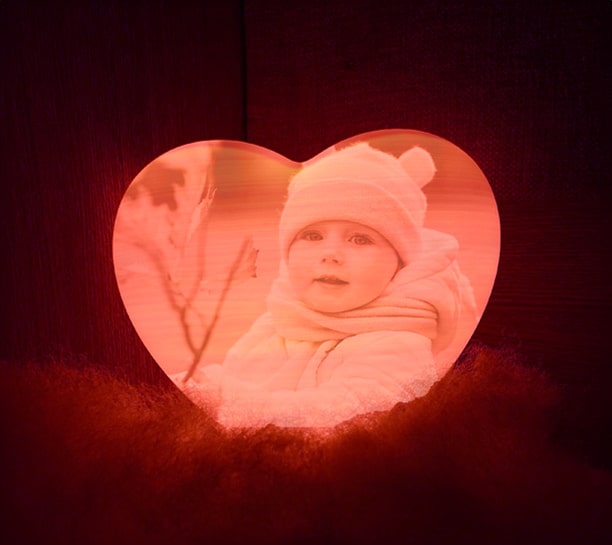 Personalised Heart Shaped Moon Lamp