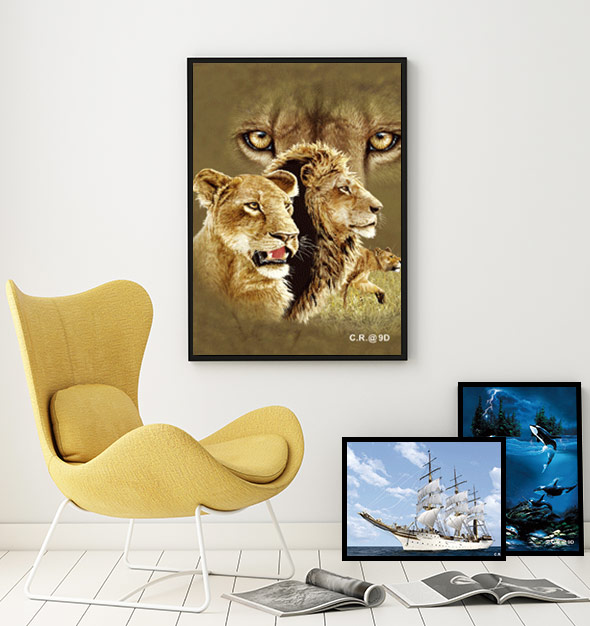 Lion Roar 3D Picture Print